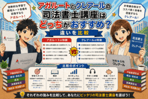 アガルートとクレアールの司法書士講座はどっちがおすすめ？違いを比較