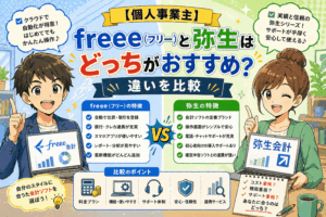 【個人事業主】freee（フリー）と弥生はどっちがおすすめ？違いを比較