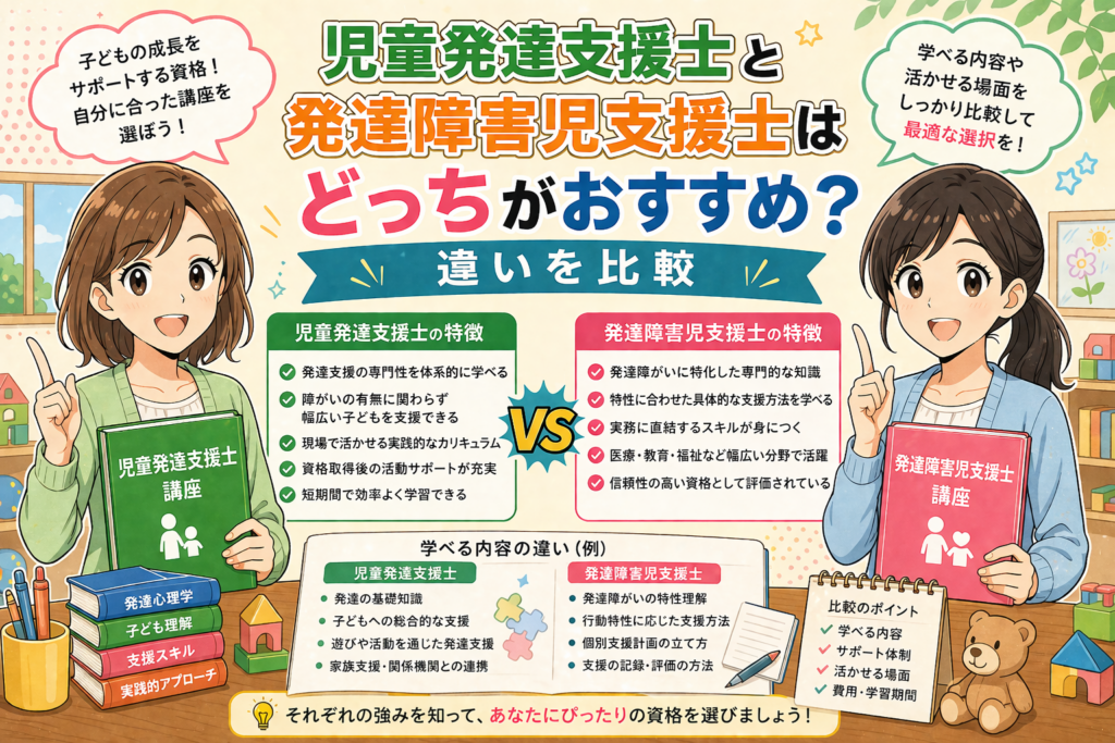 児童発達支援士と発達障害児支援士はどっちがおすすめ？違いを比較